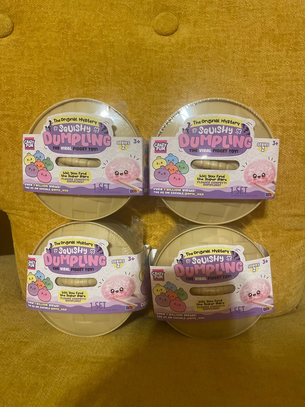 Set of 4 RMS Confetti Flower Squishy Dumplings - LAST 4 in STOCK - Picture 1 of 2